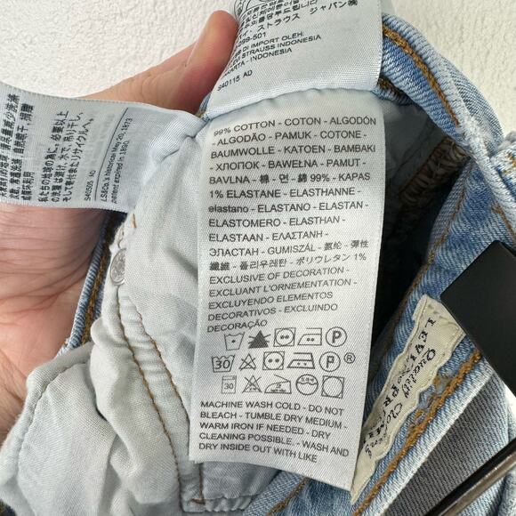 Levi's Premium 501 XX Original Sport Stripe Cropped Light Wash Button Fly Jeans - Picture 11 of 12